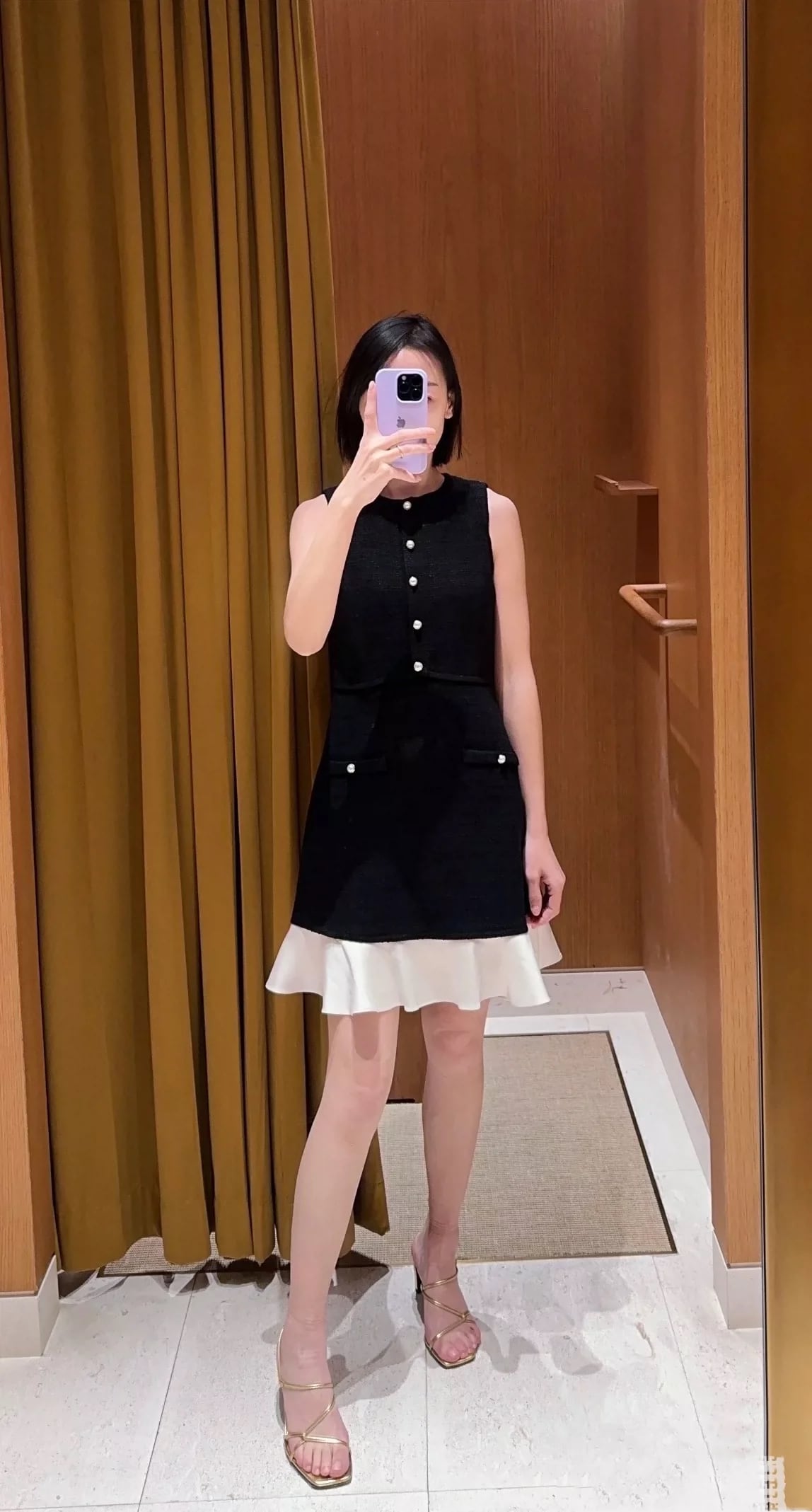 【dress】ドッキングツイードミニワンピース　N3008