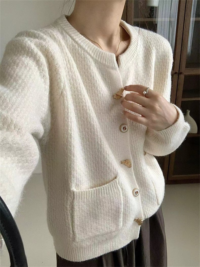 【outer】クルーネックニットカーデ　M25982