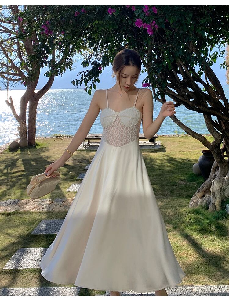 【dress】レース切り替えキャミワンピース G21265