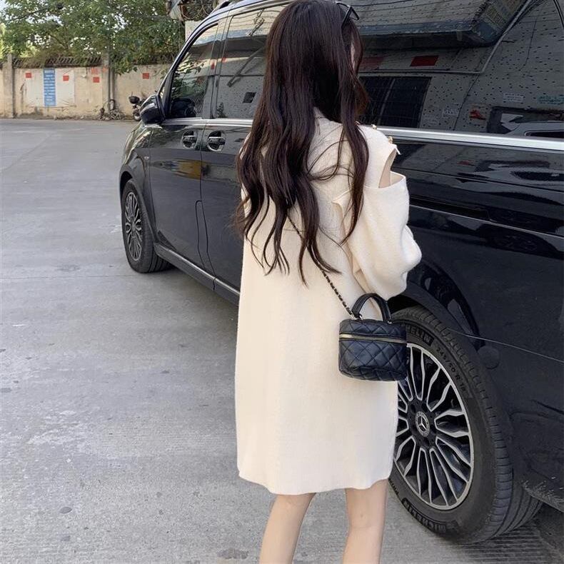 【dress】オフショルダーニットワンピース　M18697