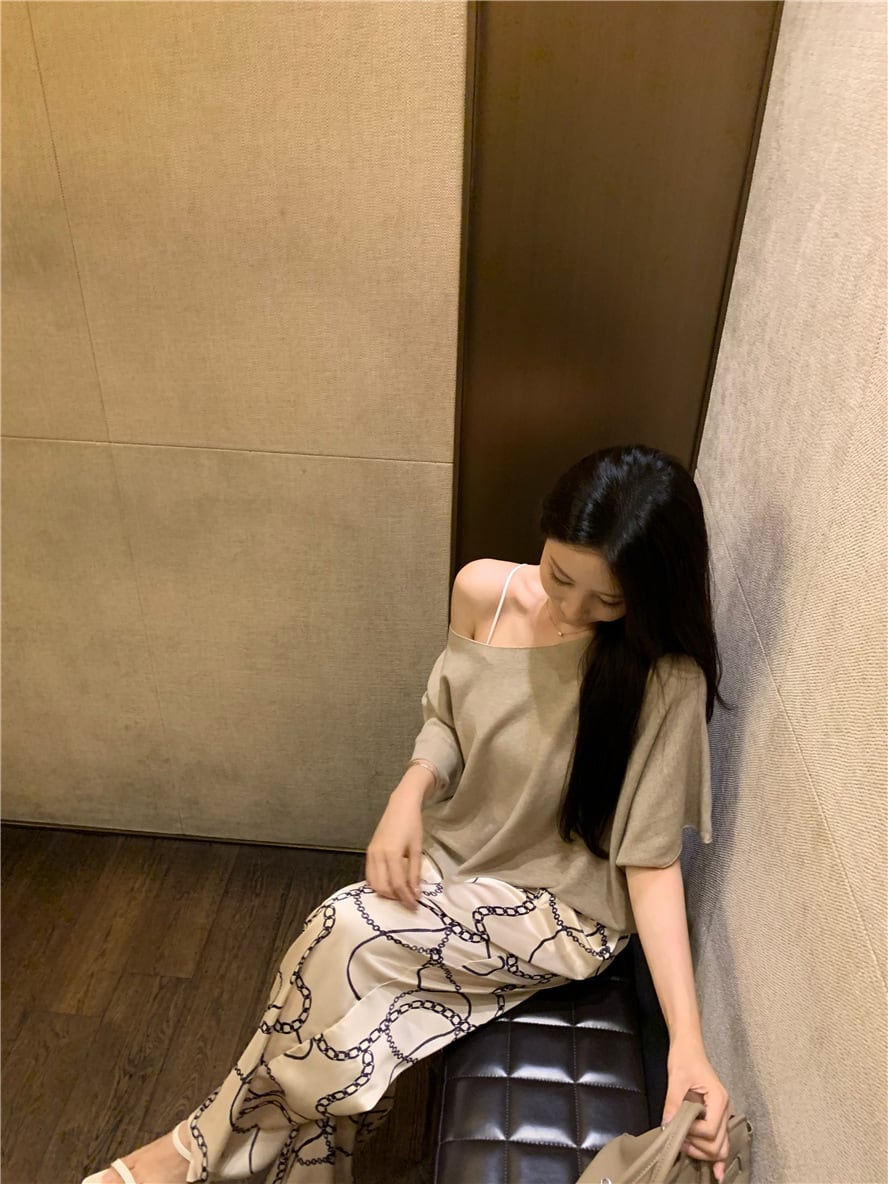 【tops】ニットTシャツ　M24593