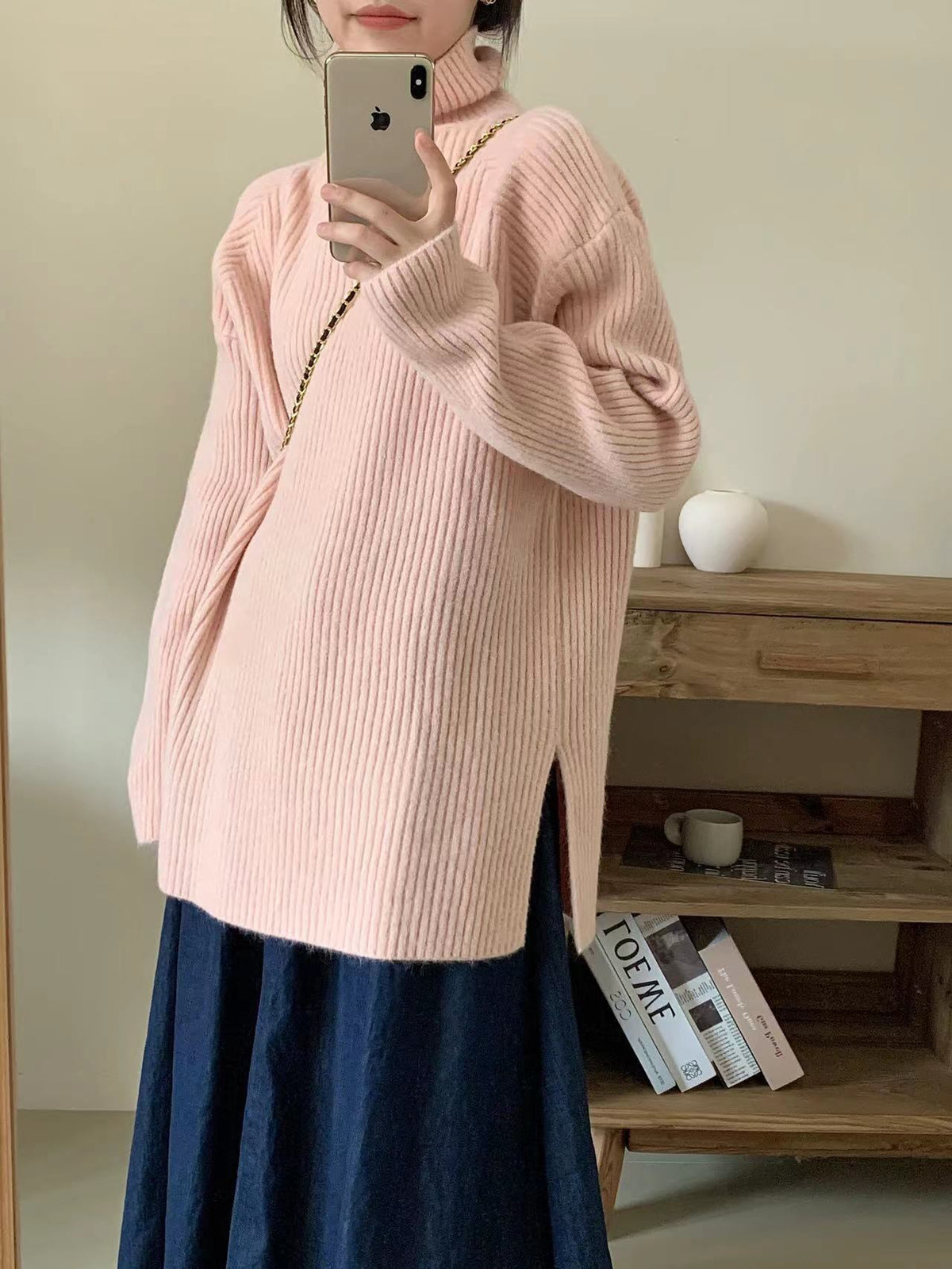 【tops】ハイネックニットセーター　M27237