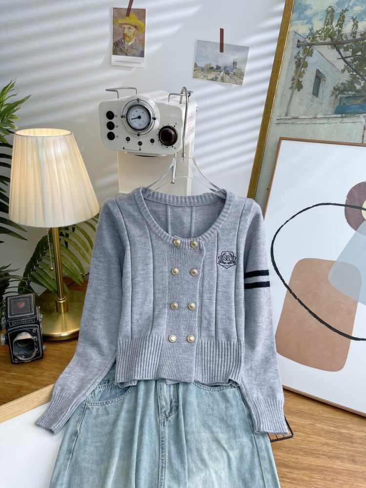 【outer】刺繍ニットカーデ　M25544