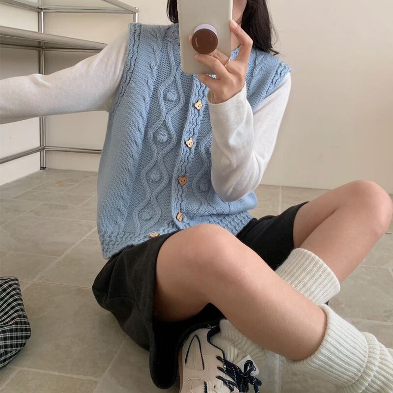 【outer】4色展開ニットベスト Q8067