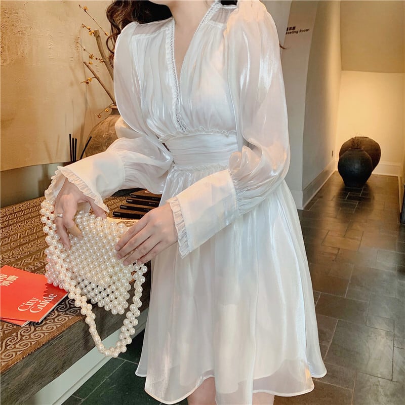 【dress】パフスリーブワンピース　M29992