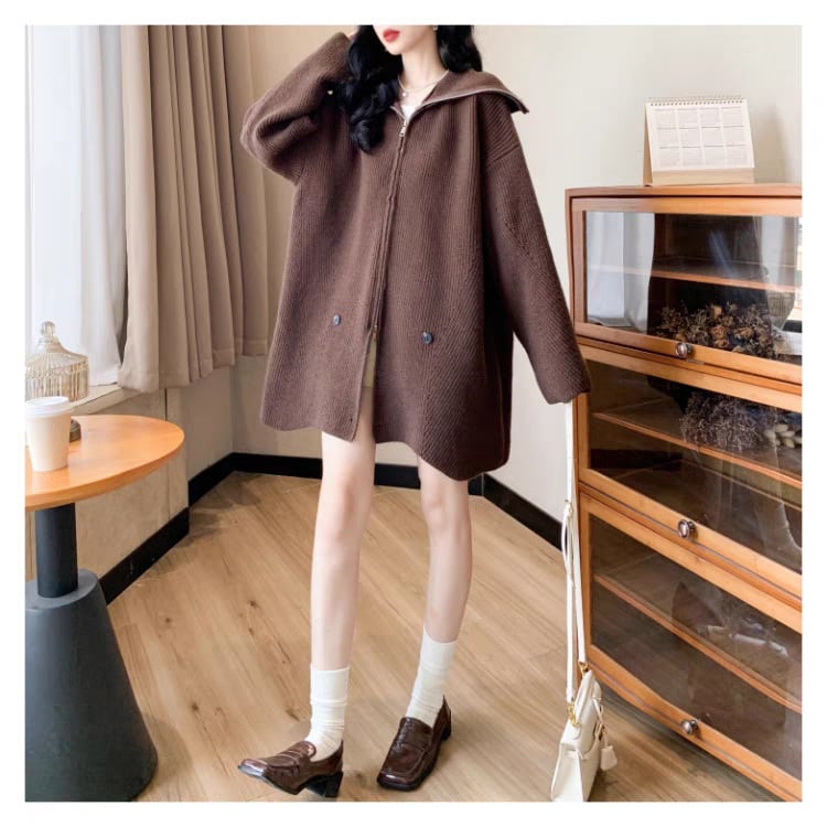 【outer】ファスナーニットカーデ　M28487