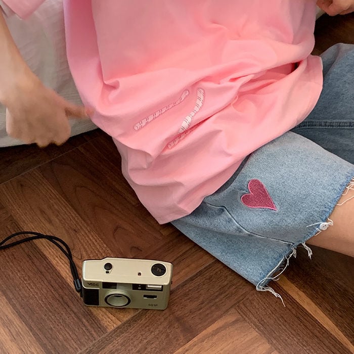 【bottoms】ハートデニムショートパンツG21294