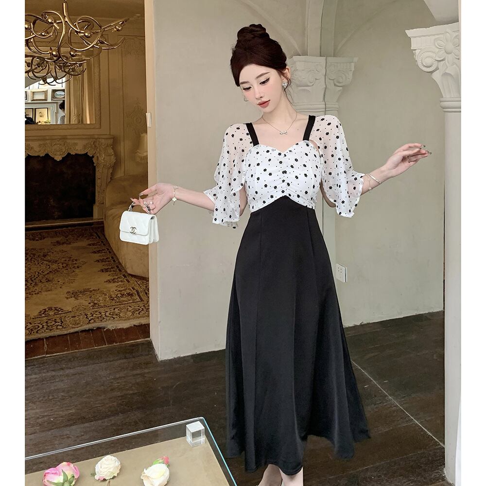 【dress】メッシュ切り替えワンピース G20254