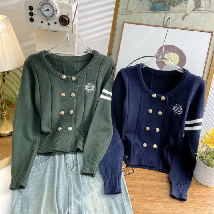 【outer】刺繍ニットカーデ　M25544