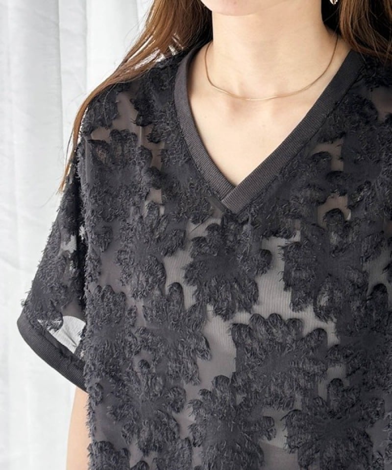 【tops】Vネック無地TシャツG20319