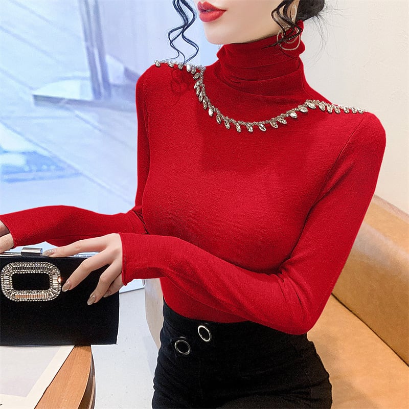 【tops】ビジューニットトップス　M27731