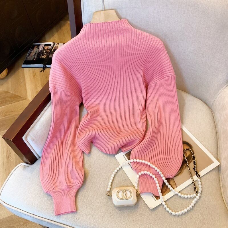 【tops】ランタンスリーブニットトップス　M29149
