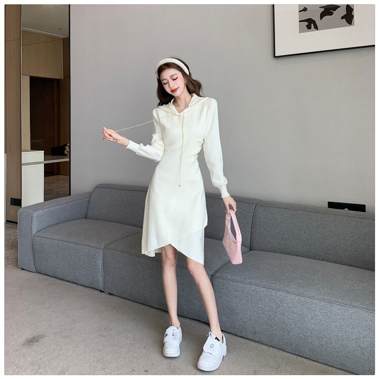 【dress】フード付きニットワンピース　M18536