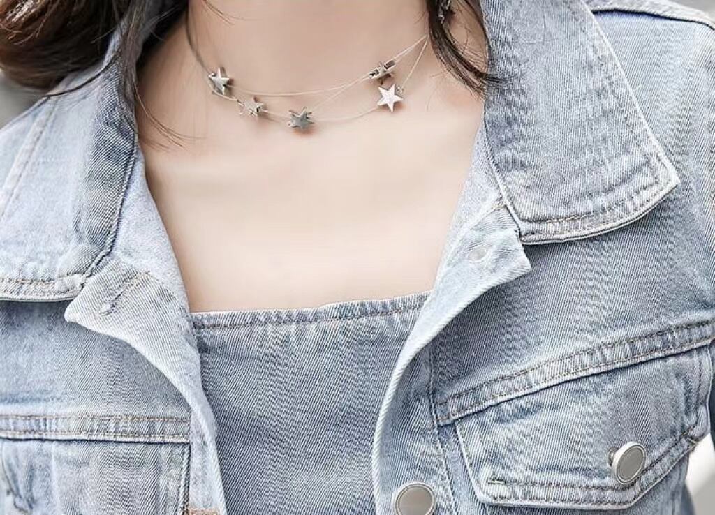 【set】一目惚れ！デニムジャケット+メッシュ切り替えキャミワンピースINS風2点セットF0751