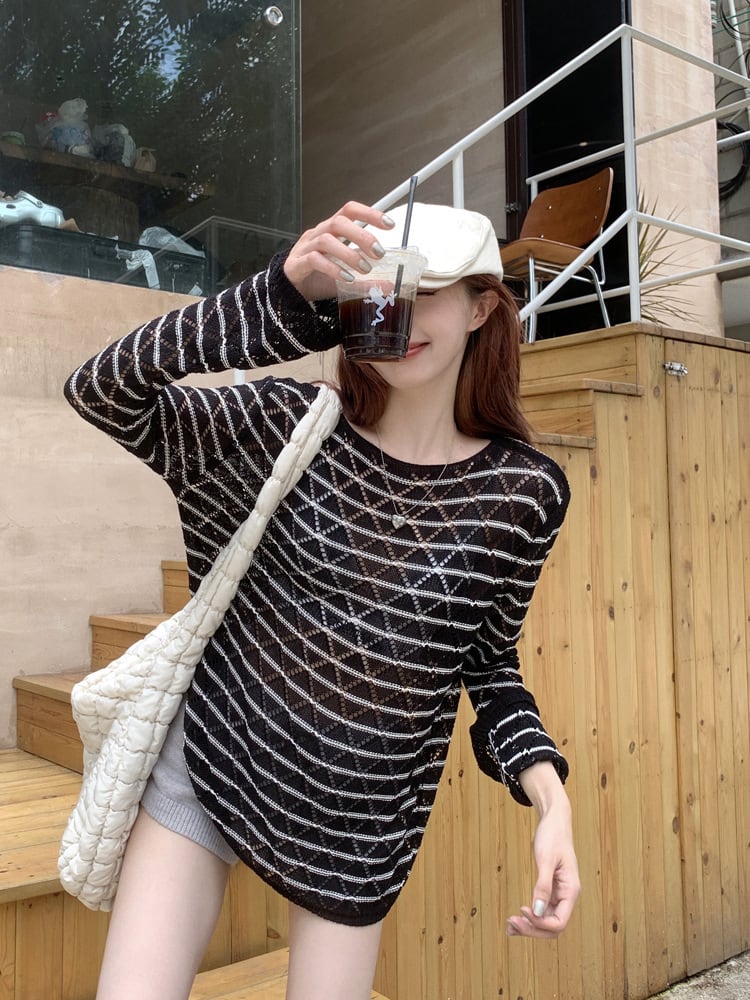 【tops】紫外線対策ニットトップス　M24280