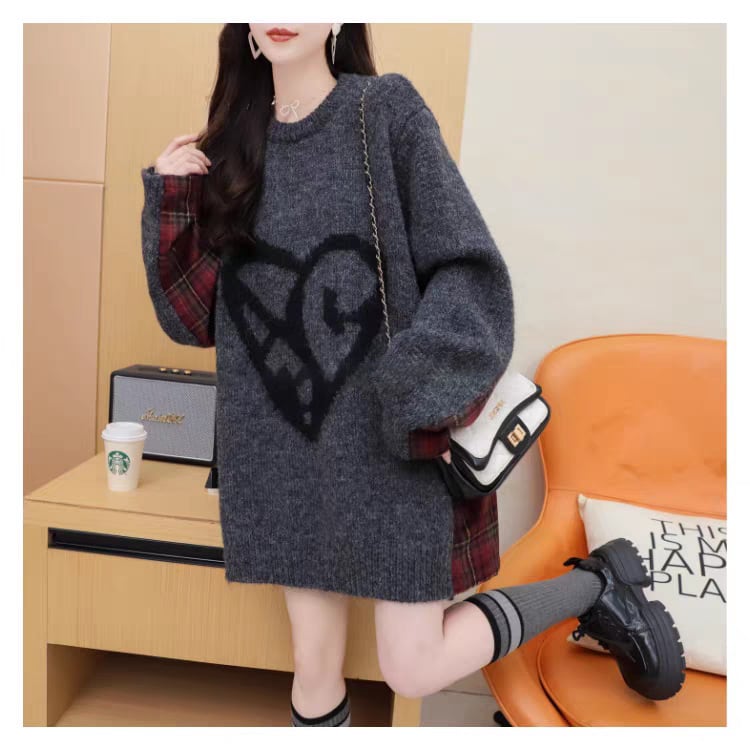 【tops】切り替えニットセーター　M27617