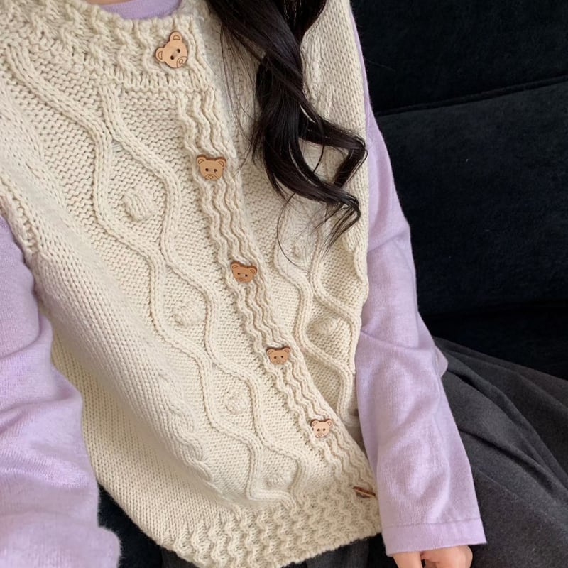 【outer】4色展開ニットベスト Q8067