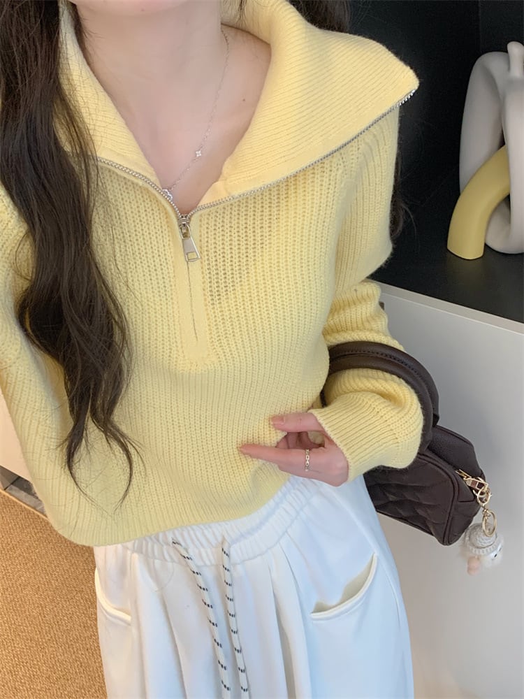 【tops】ファスナーニットセーター　M28416