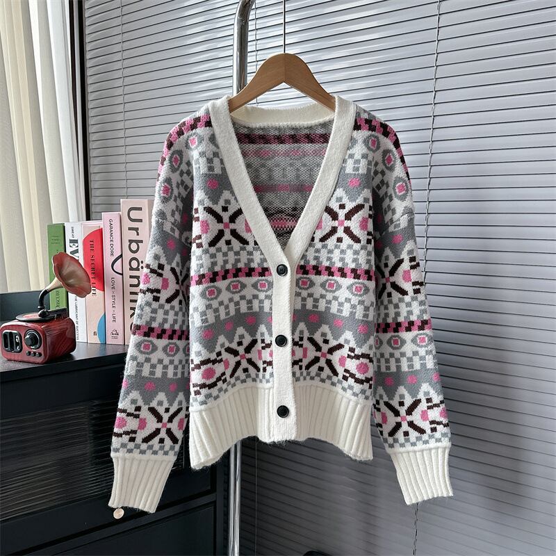 【outer】Vネックニットカーデ　M18798