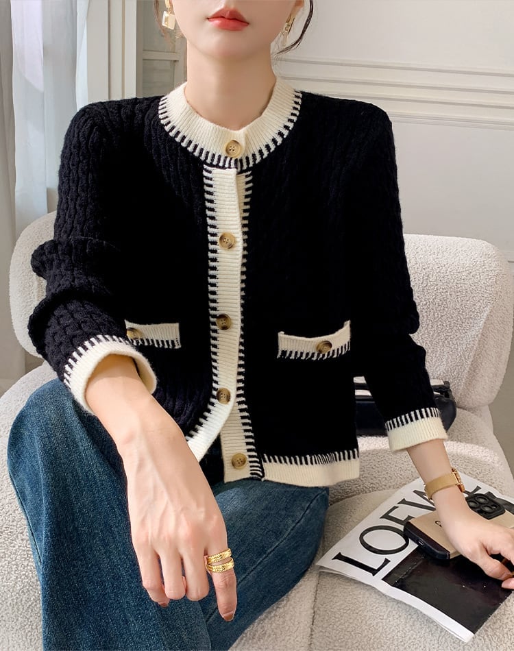 【outer】クルーネックニットカーデ　M27287