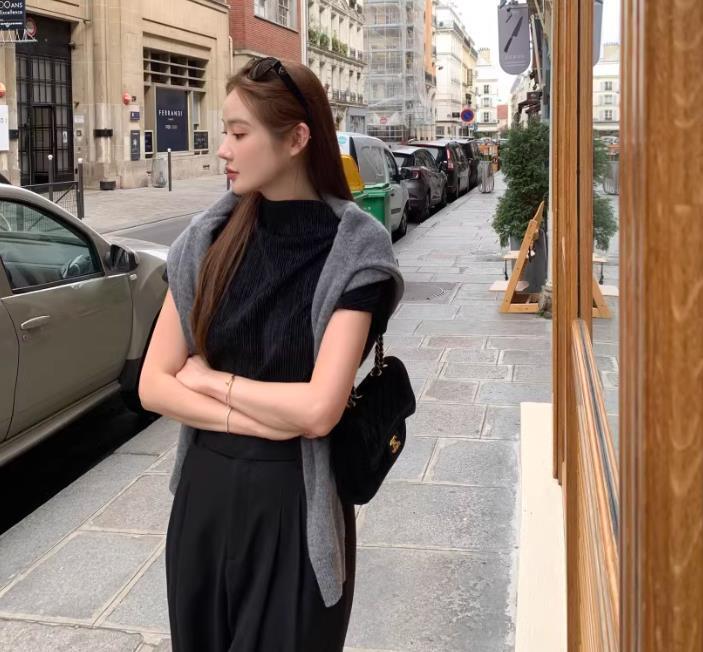 【tops】5色ハーフネックＴシャツF7422