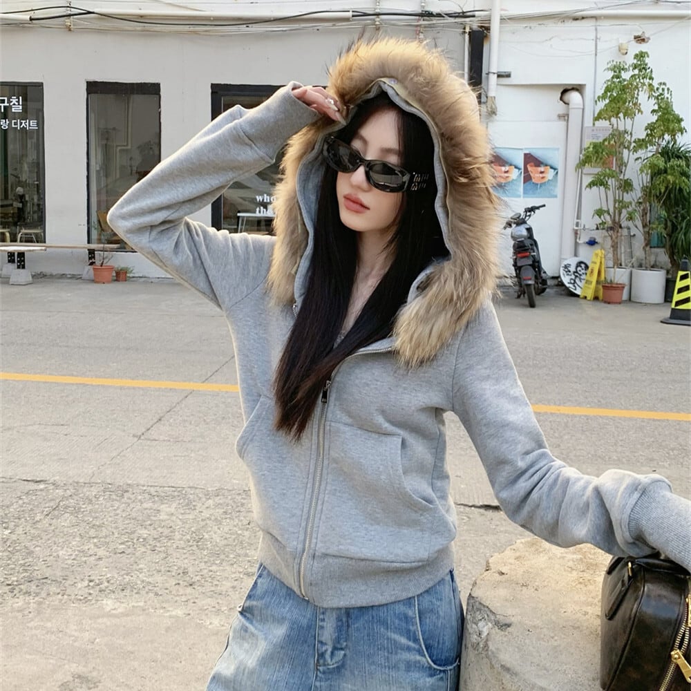 【outer】ファーフーディーパーカー　M27622