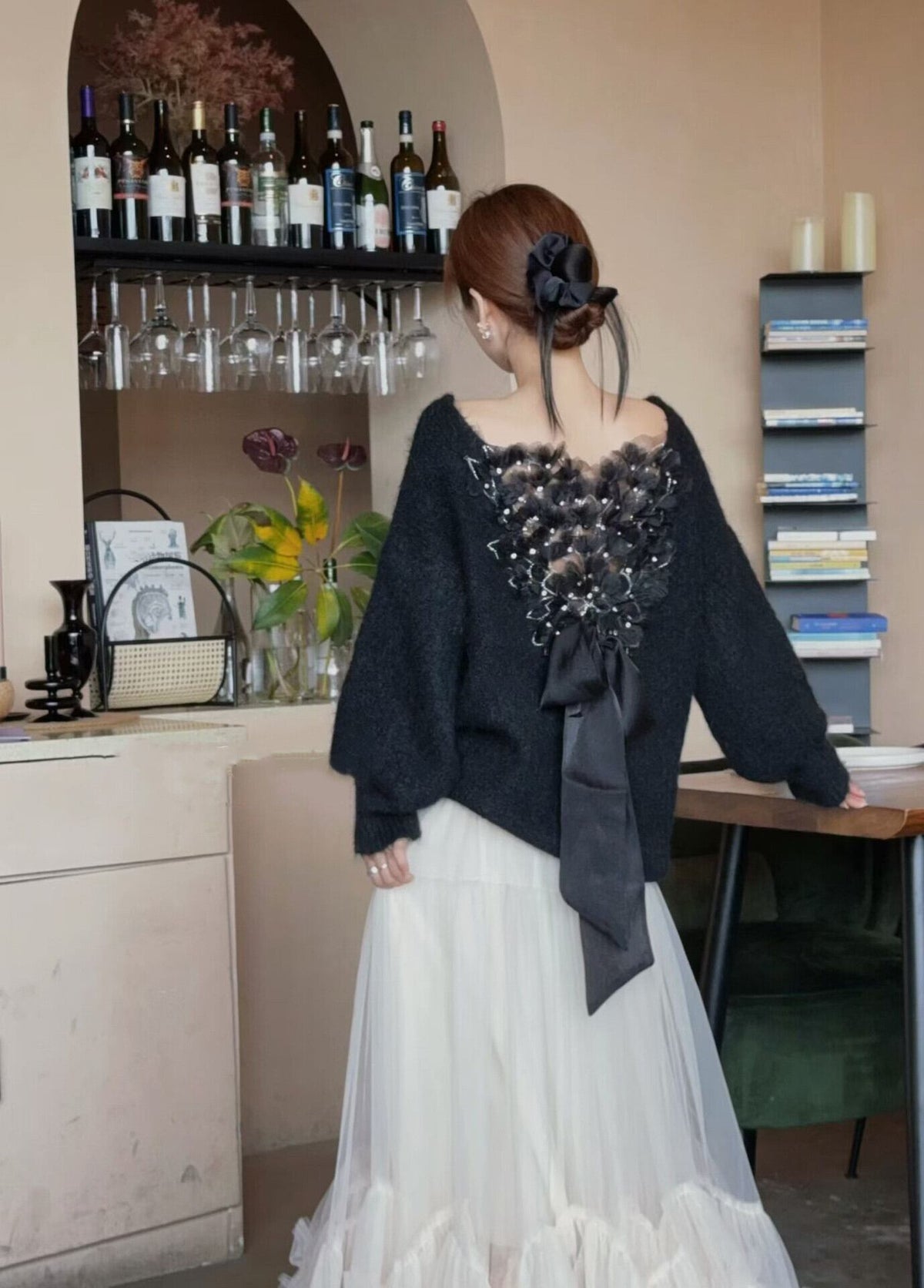【tops】バックリボンニットトップス　N3505