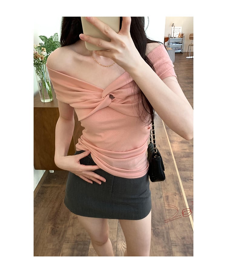 【tops】ボートネックTシャツ　M24877