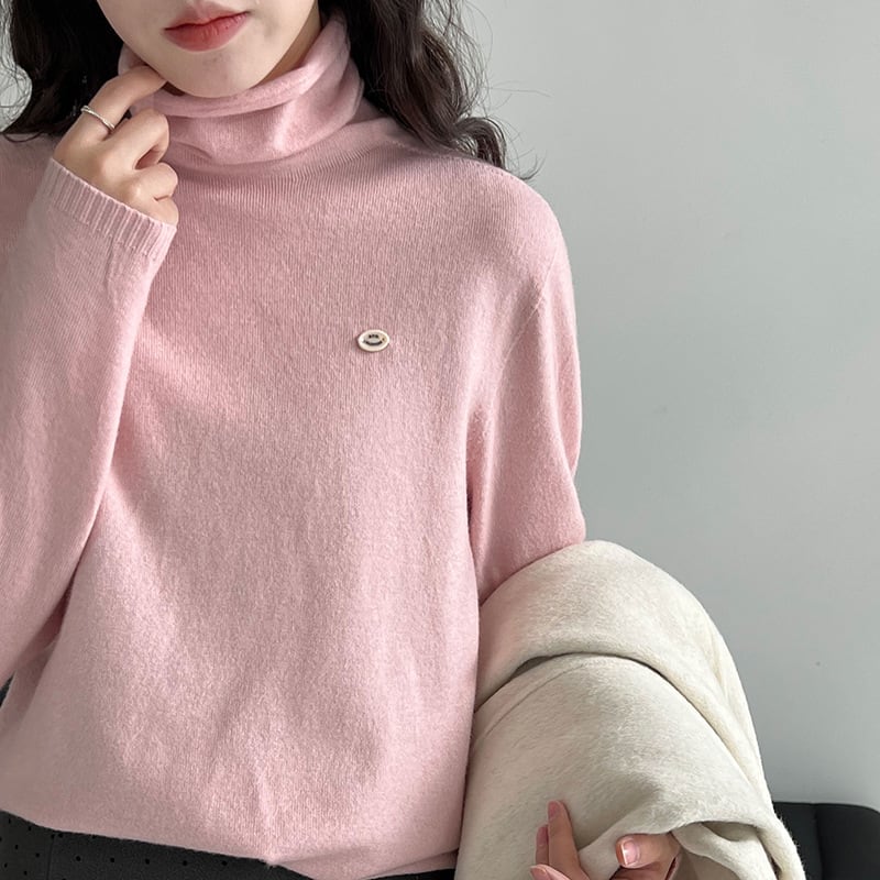 【tops】ハイネックニットトップス Q7090