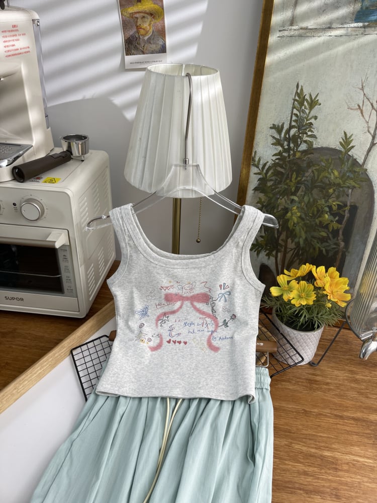 【tops】プリントキャミソール　M24119