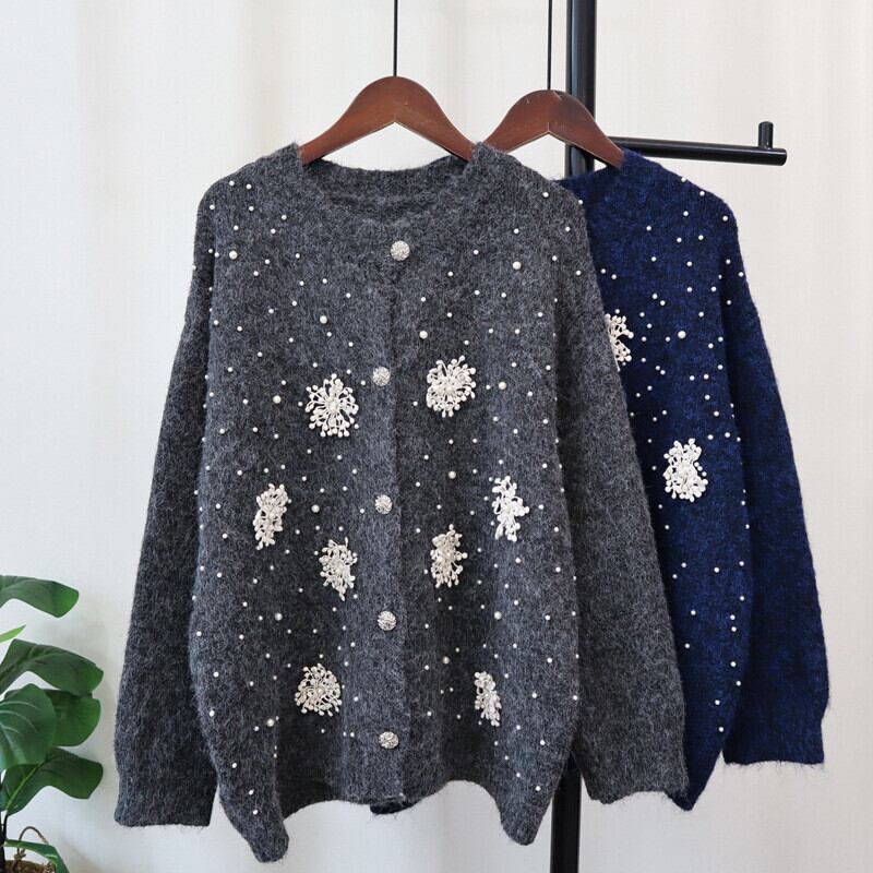 【outer】パールニットカーデ　M28035