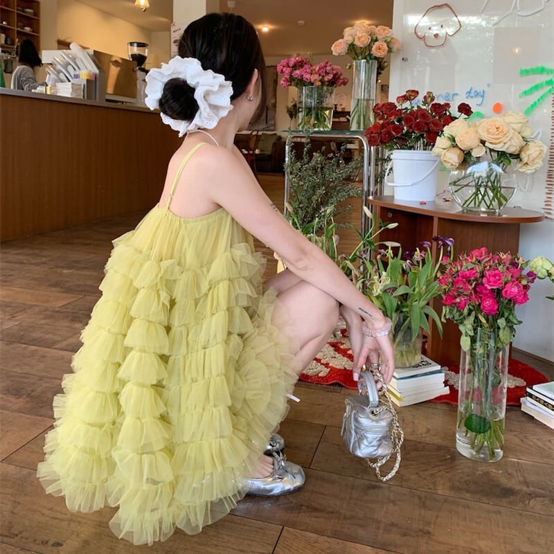 【dress】チュールコンビキャミワンピース　M29848