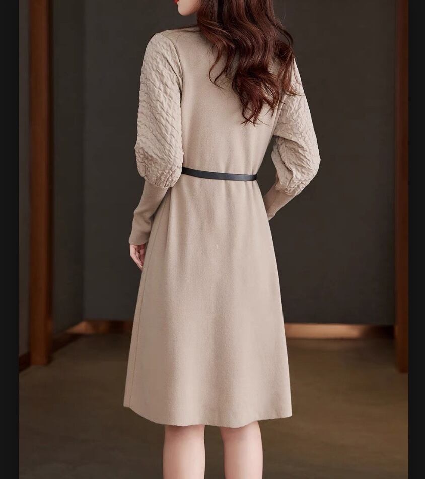 【dress】パール付きニットワンピース　M19126