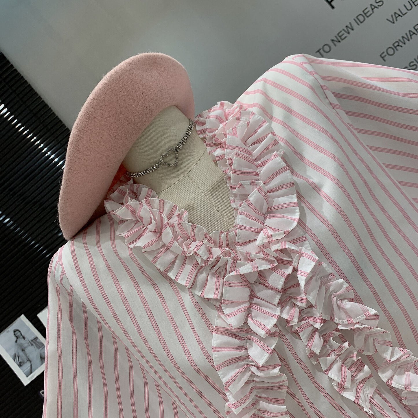 【tops】フリルシャツブラウス　M29981