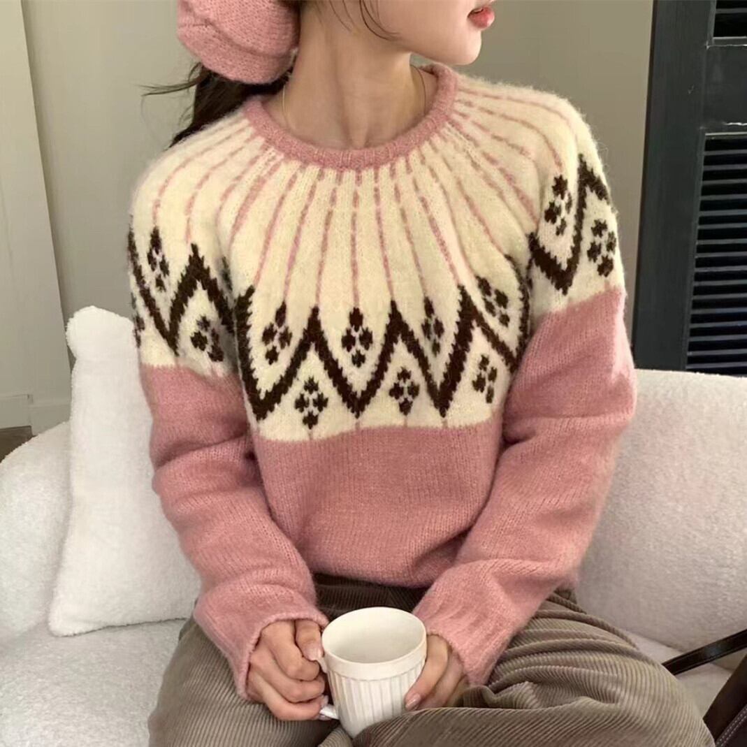 【tops】クルーネックニットセーター　M27696