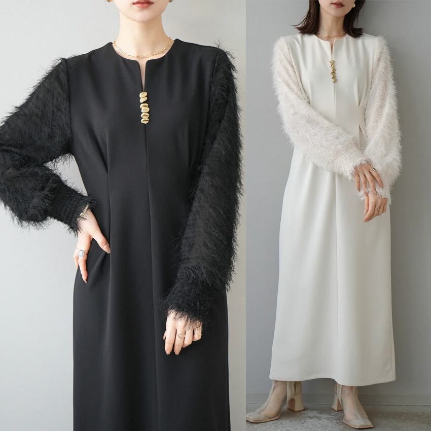 【dress】Ⅴネックドッキングワンピース　N2965