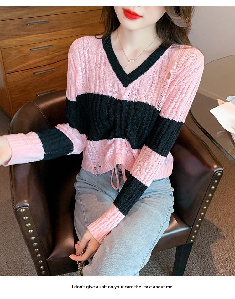 【tops】カットワークニットセーター　M25768