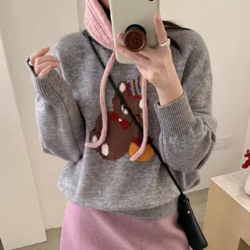 【tops】クルーネックニットセーター　M28755