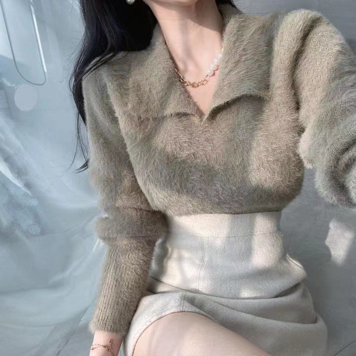 【outer】折り襟シャギートップス　M26267
