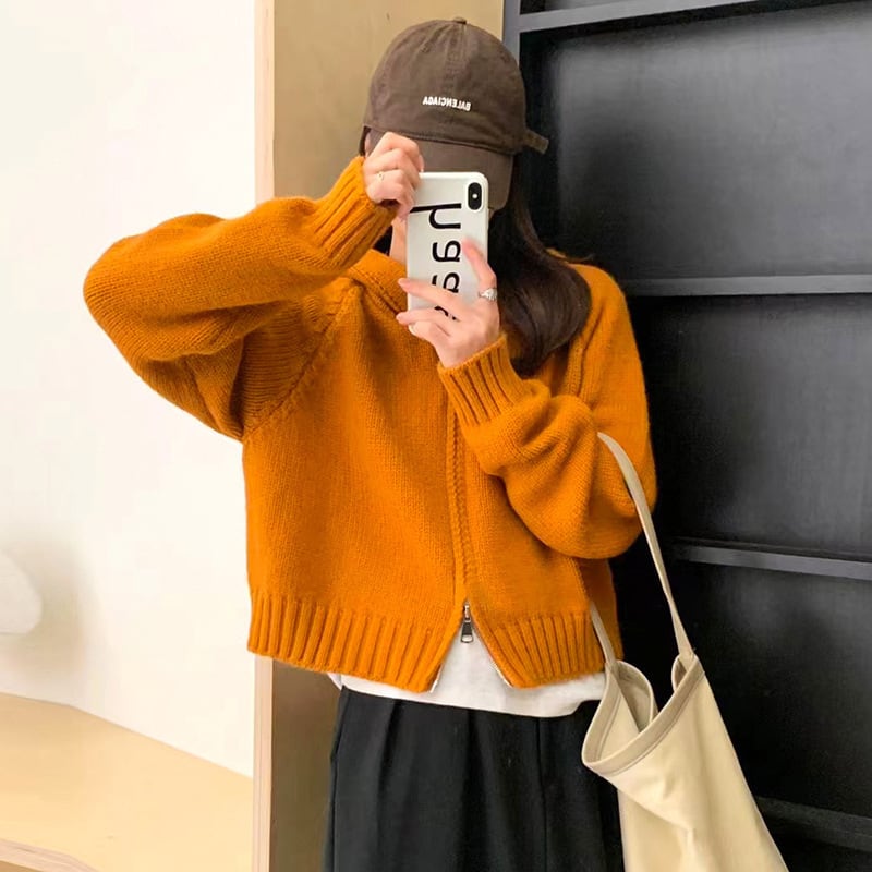【outer】ファスナーニットカーデ　M27244