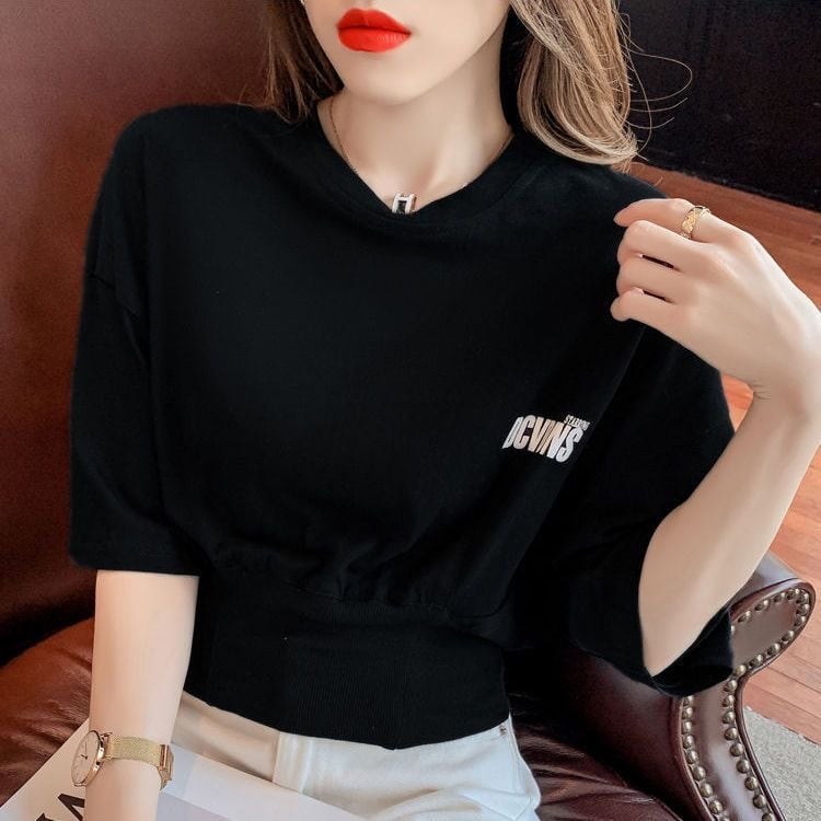 【tops】3色ウェスト絞りＴシャツF7369