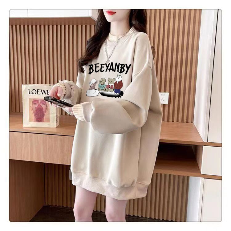 【tops】裹起毛プリントプルオーバー　M28817