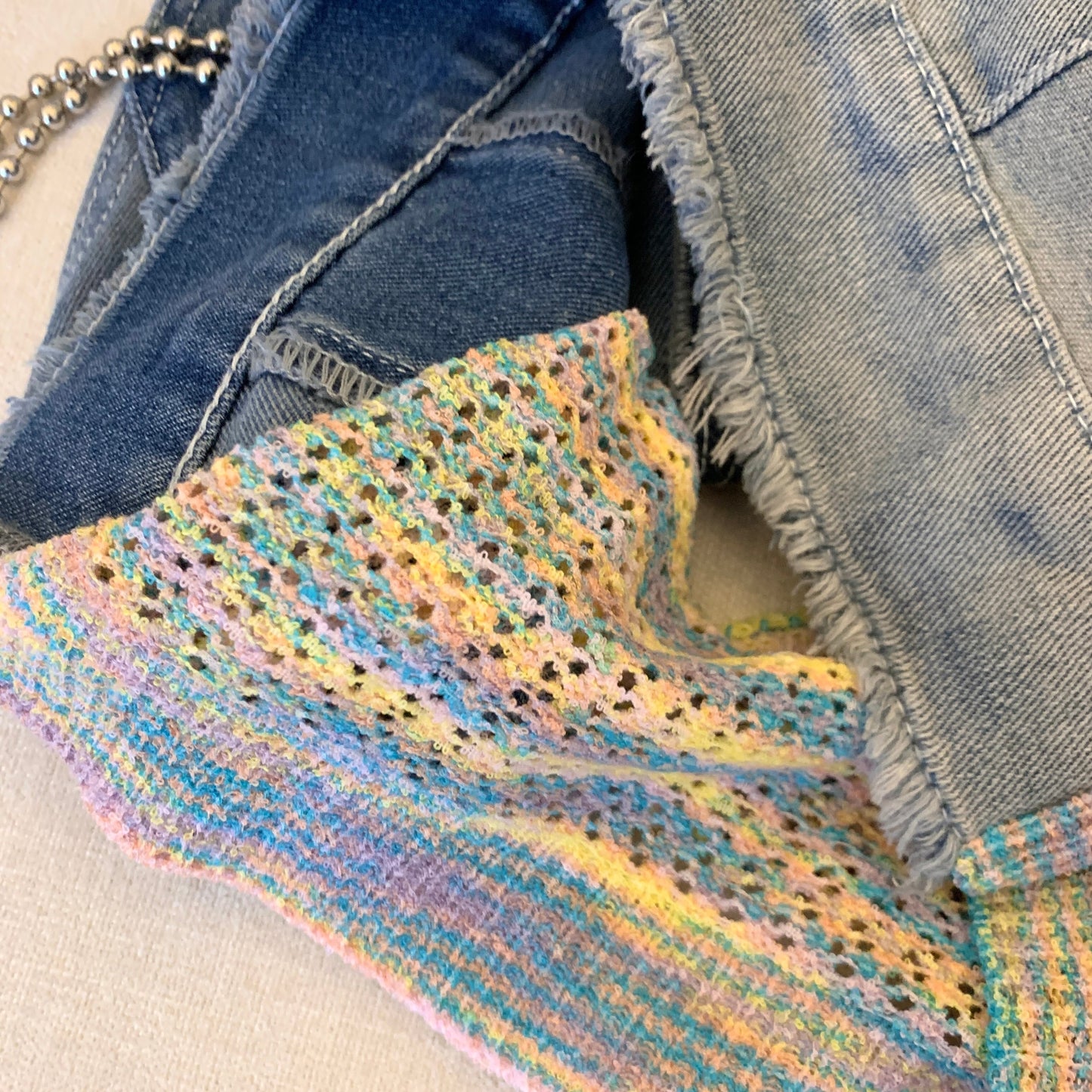 【tops】ファスナーデニムキャミソールG20350