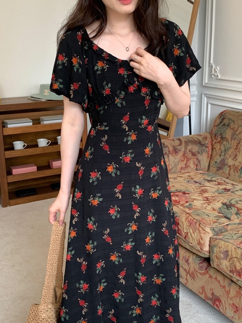 【dress】花柄ワンピース　M24465