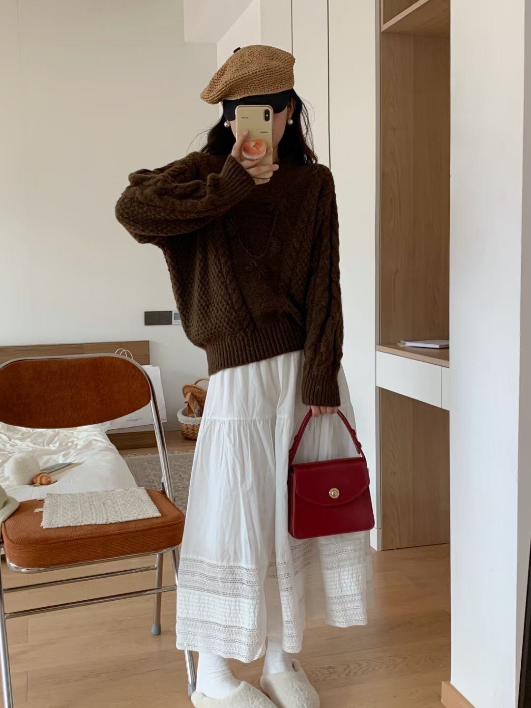 【tops】クルーネックニットセーター　M19113