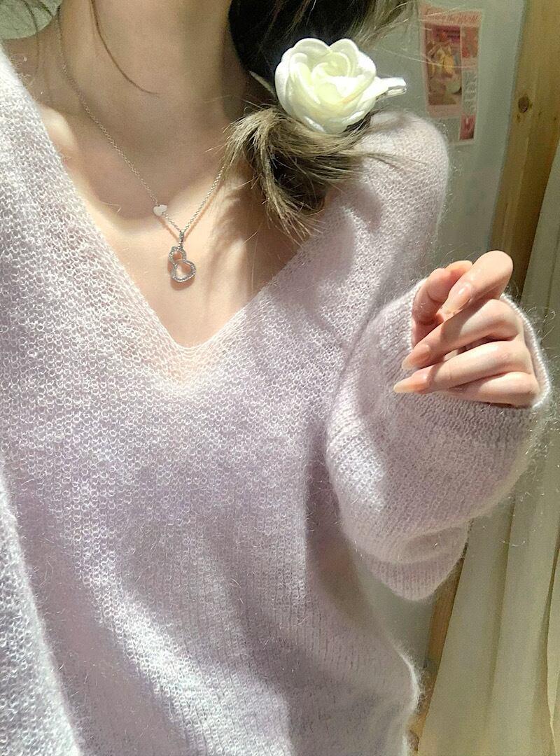 【set】Vネックニットセーター×スカートセット　M29793