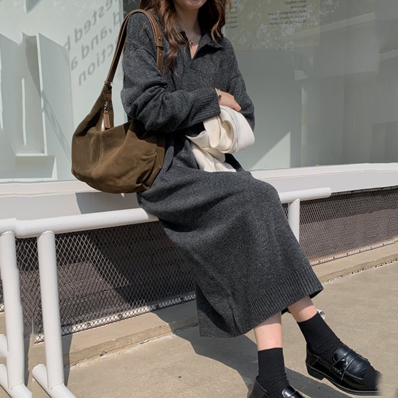 【dress】POLOネックワンピース　M19146