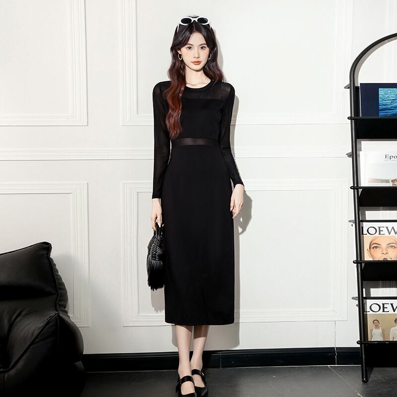 【dress】チュールドッキングワンピース Q7041