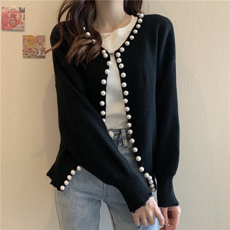 【outer】パールニットカーディガン　N2070