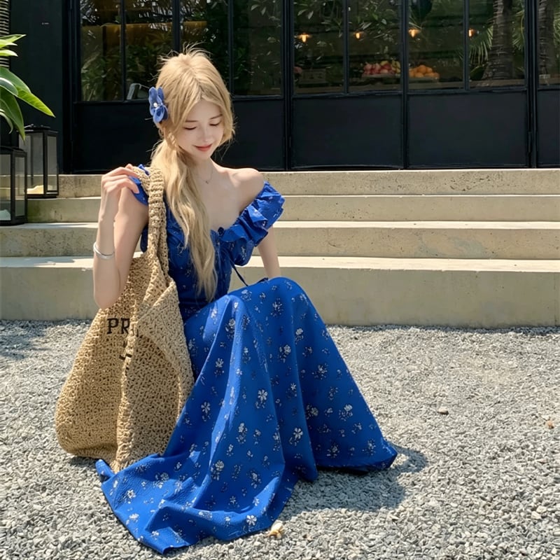 【dress】ギャザーフリルロングキャミワンピース Q8508